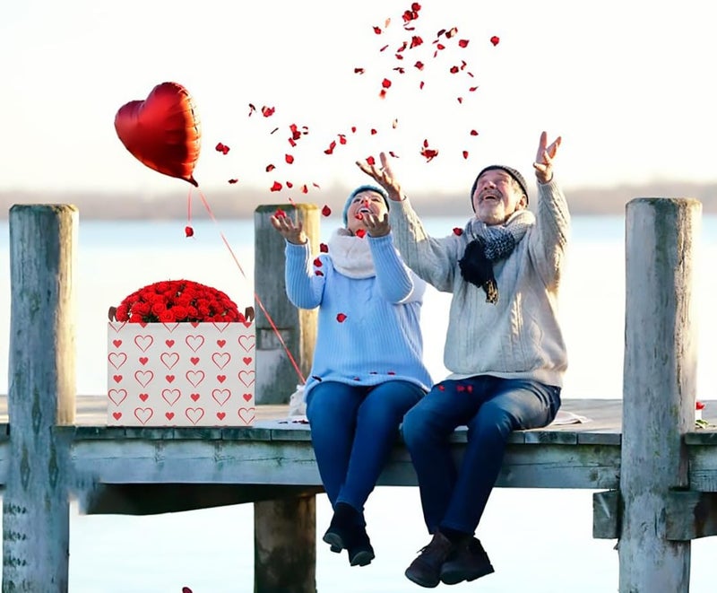 CLOCOR Rectangular Valentine's Day Basket Empty,Gift Basket for Kids,Boyfriend,Girlfriend,Waterproof Hearth Printed Storage Basket with Handles,Room Decor(Love) - Image 2